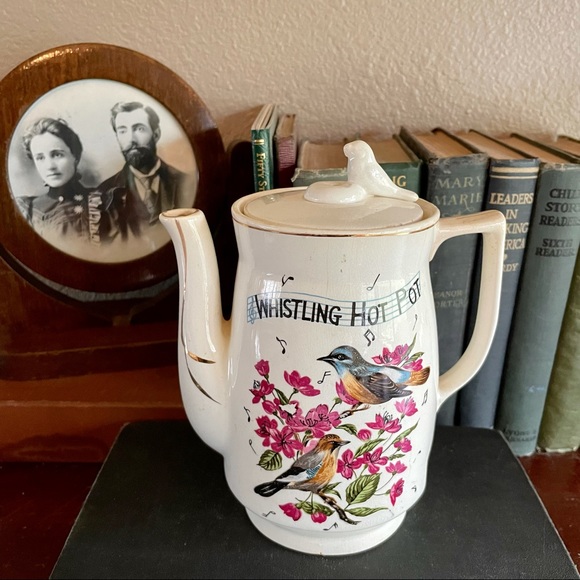 Vintage Whistling Hot Pot Ceramic Tea Kettle as is